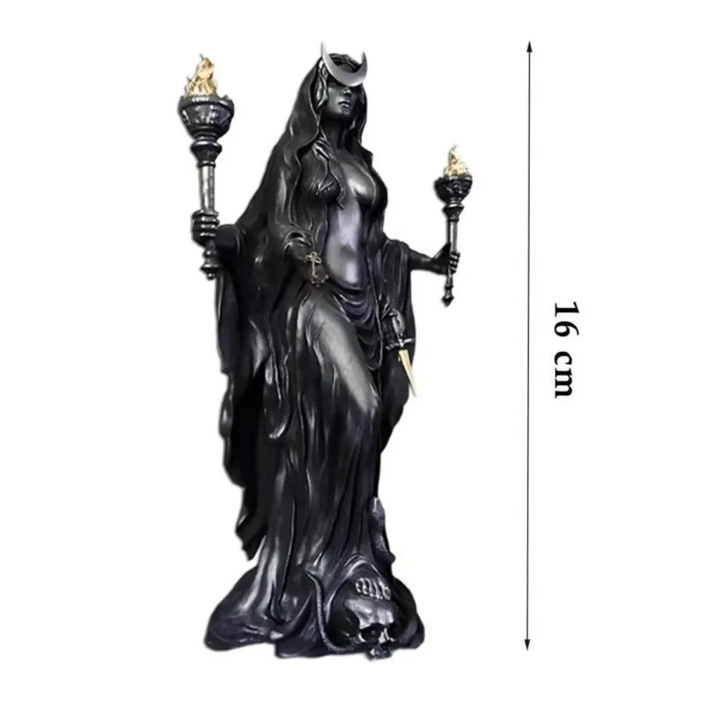 Witch Statue Halloween Decoration Greek Goddess Statue Home Decoration Modern Magic Hound Resin Sculpture Decoration Oasis Select B