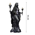 Witch Statue Halloween Decoration Greek Goddess Statue Home Decoration Modern Magic Hound Resin Sculpture Decoration Oasis Select B