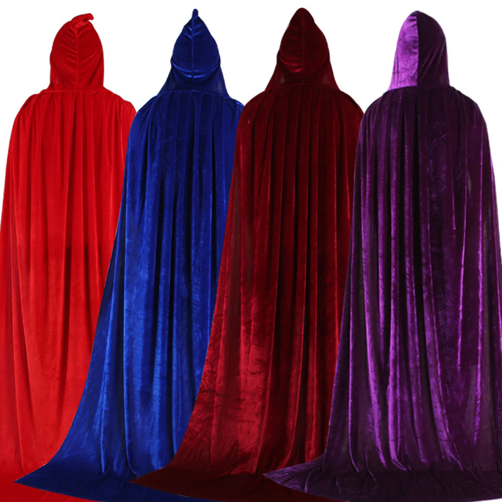 Hood Cloak Cosplay Medieval Long Cape Halloween Party Women Men Adult Long Mage Witchcraft Wicca Robe Conceal Gown Reenactment Oasis Select