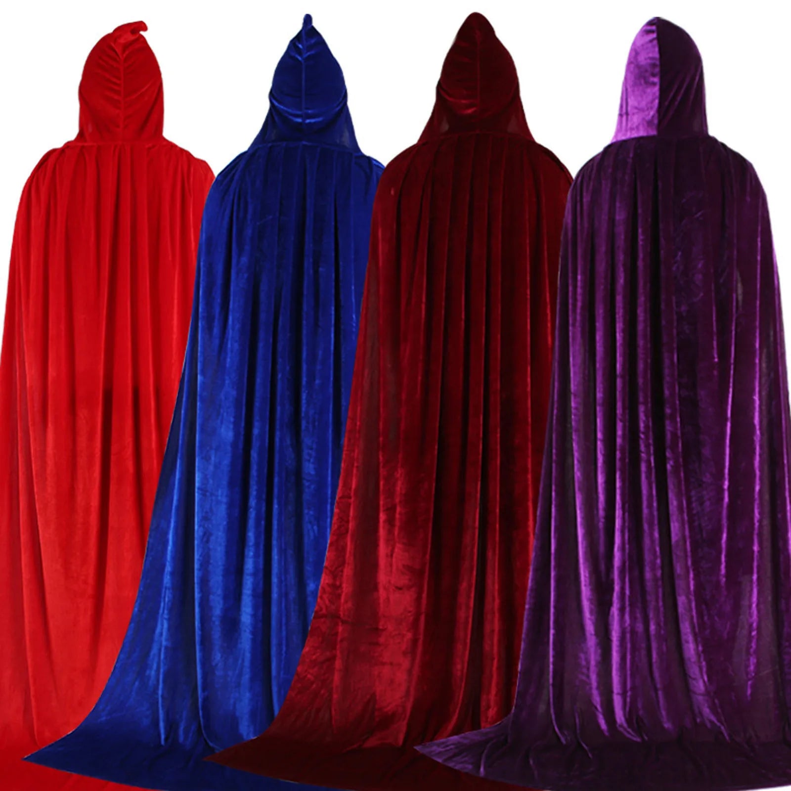 Hood Cloak Cosplay Medieval Long Cape Halloween Party Women Men Adult Long Mage Witchcraft Wicca Robe Conceal Gown Reenactment Oasis Select