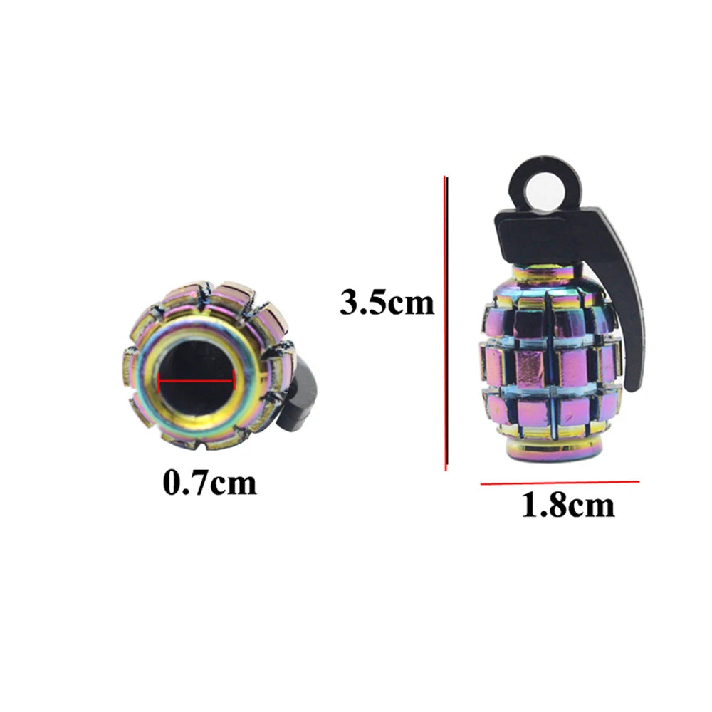 4PCS Colorful Tire Valve Stem Caps, Aluminium Alloy Tire Valve Stem Covers Universal Car Wheel Tire Valve Caps for Cars Trucks Oasis Select