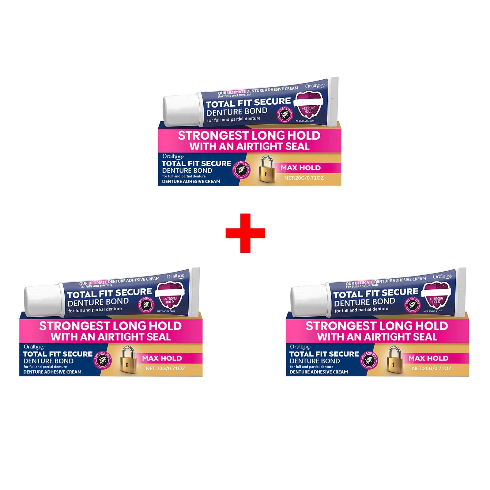 Oralhoe Denture Adhesive Cream – Full & Partial Dentures 20g
