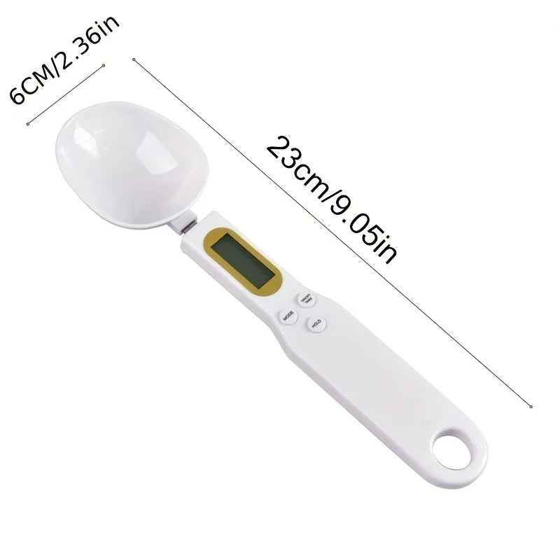 Spoon scale, measuring spoon scale, food scale, mini electronic scale, ingredient scale, cat food Oasis Select white