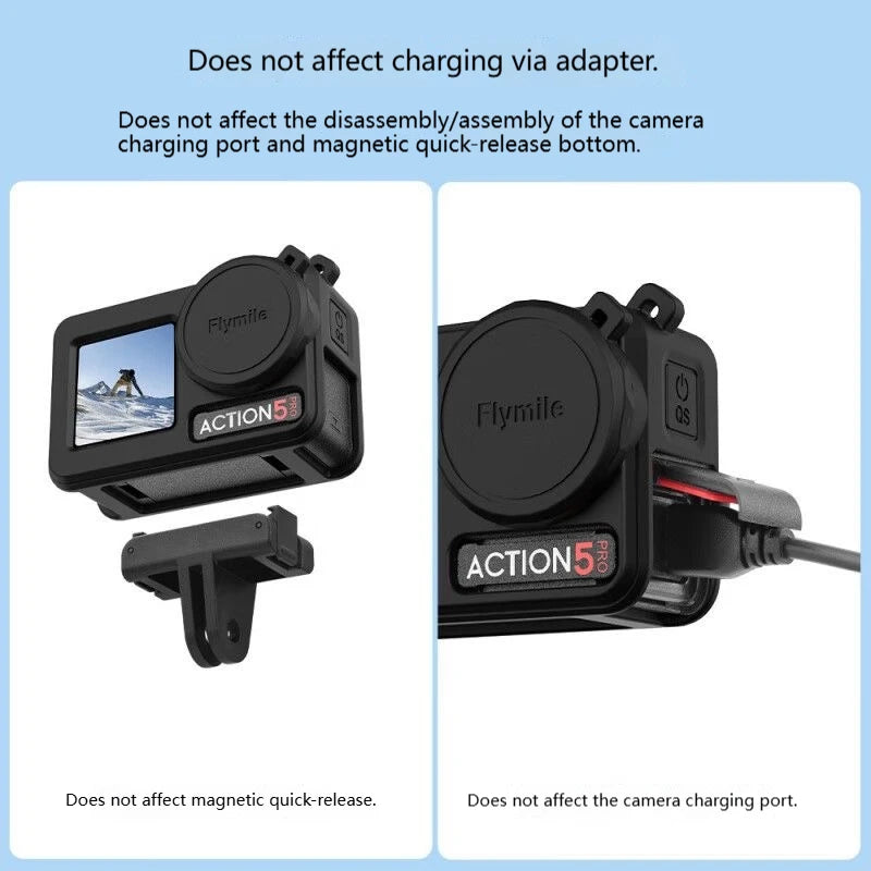 Silicone Case & Lens Cap for DJI Action 5 Pro / 4 / 3