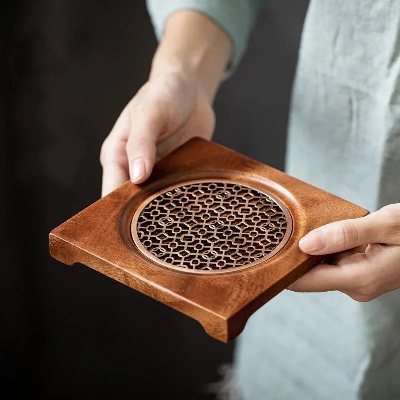 Traditional Walnut Tea Tray Teapot Teacup Solid Wood Tray Mat Office Coffee Cup Trays Home Tea Ceremony Accessories Oasis Select