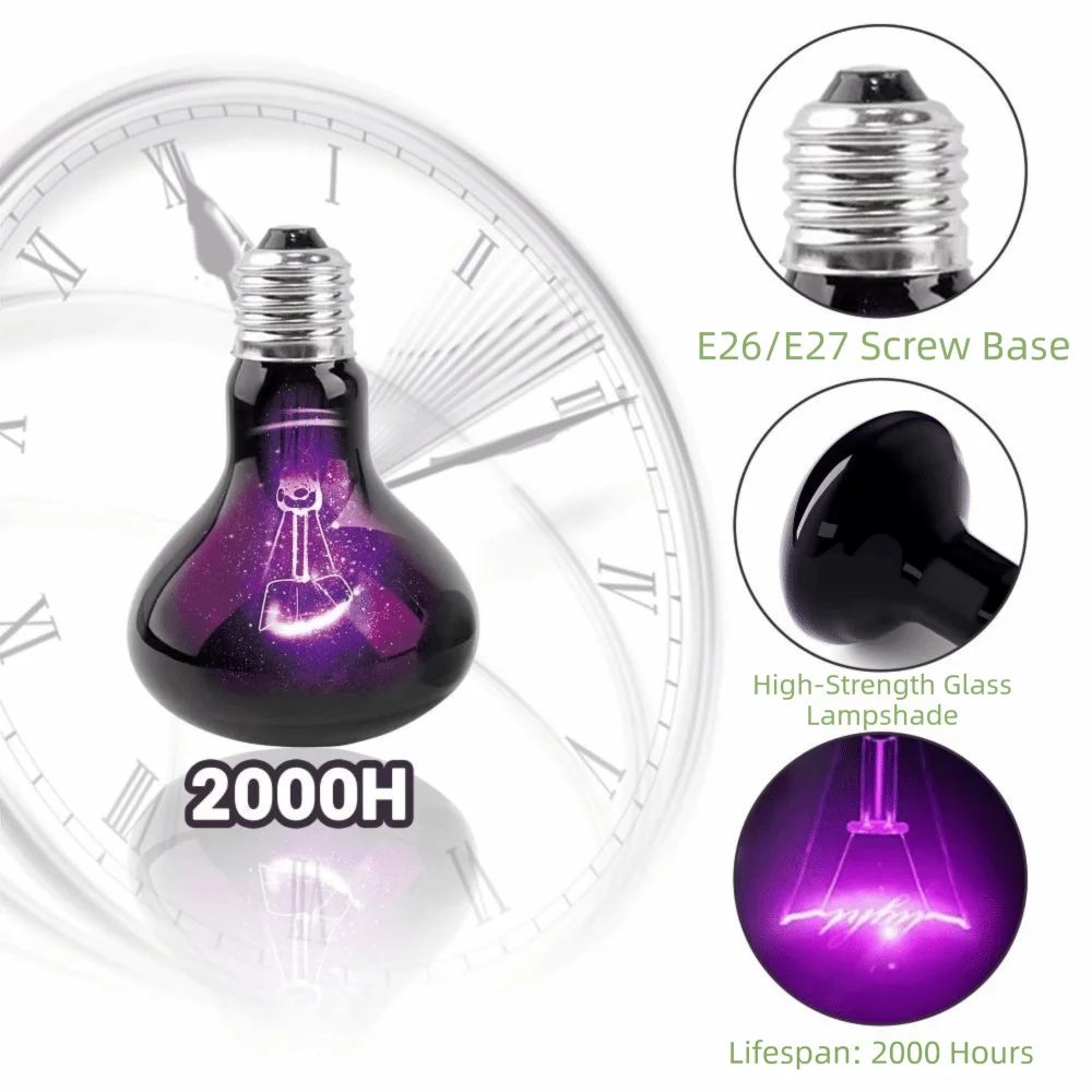 E27 UVA Reptile Heating Lamp 25–100W | Daylight Heat Bulb