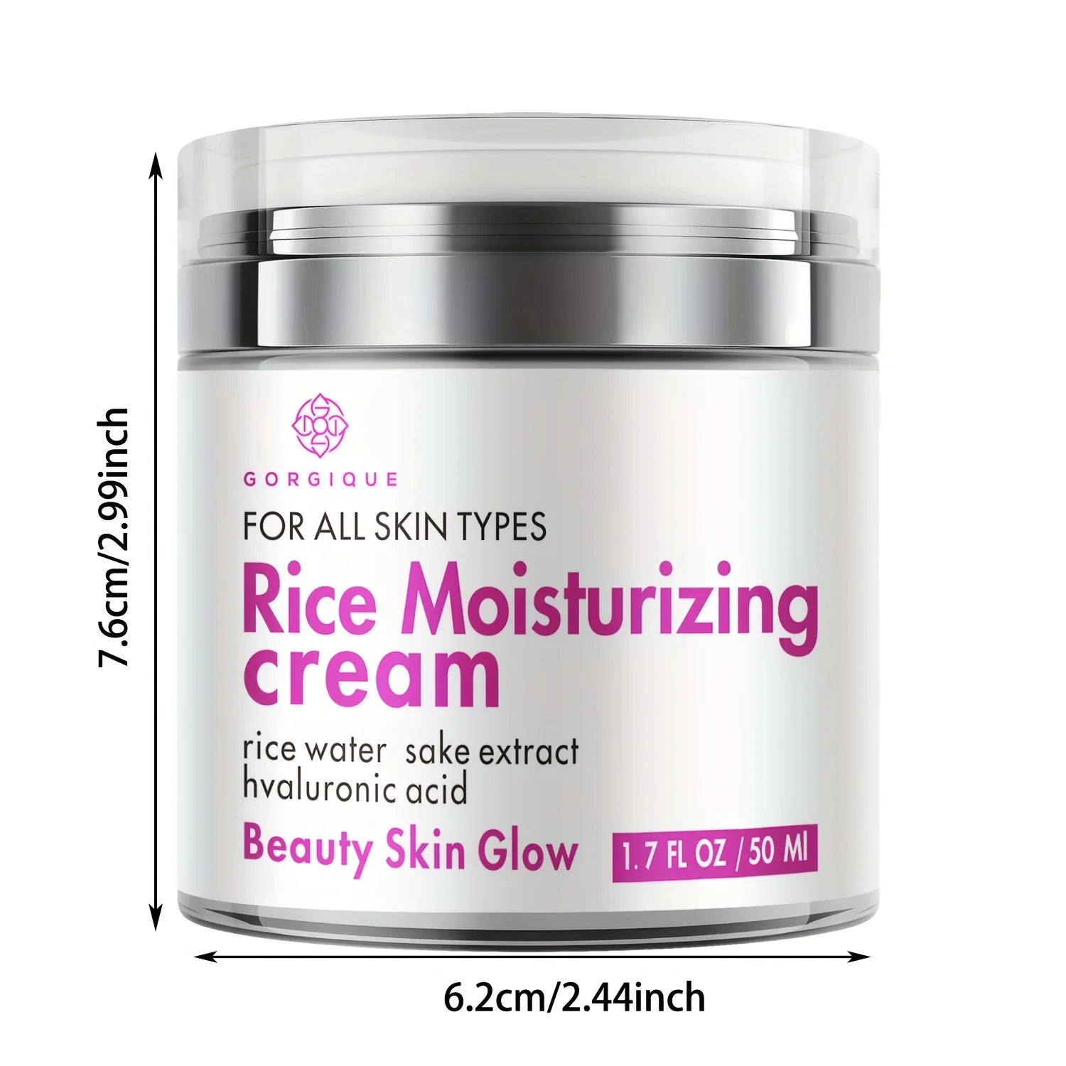 GORGIQUE Rice Cream Moisturizer – Sake Extract & Hyaluronic Acid Face Moisturizer Cream Oasis Select 50ml