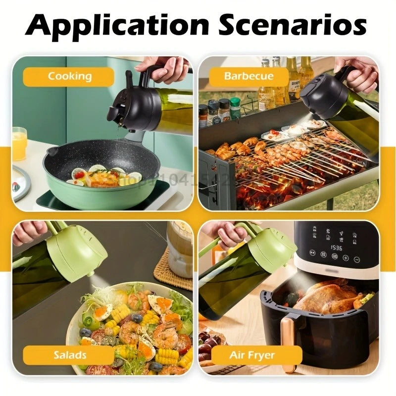 2-in-1 Oil Sprayer Dispenser Olive Oil Dispenser Oil Spray Bottle Plastic Spray Bottle for Cooking Air Fryer BBQ Baking Salad Oasis Select