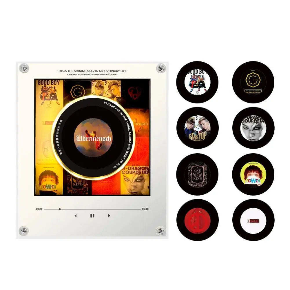 NFC Sensing Song Player With Acrylic Built-in Speaker Rotating Disc Night Light Automatic Singing Refrigerator Magnetic Sticker Oasis Select 06