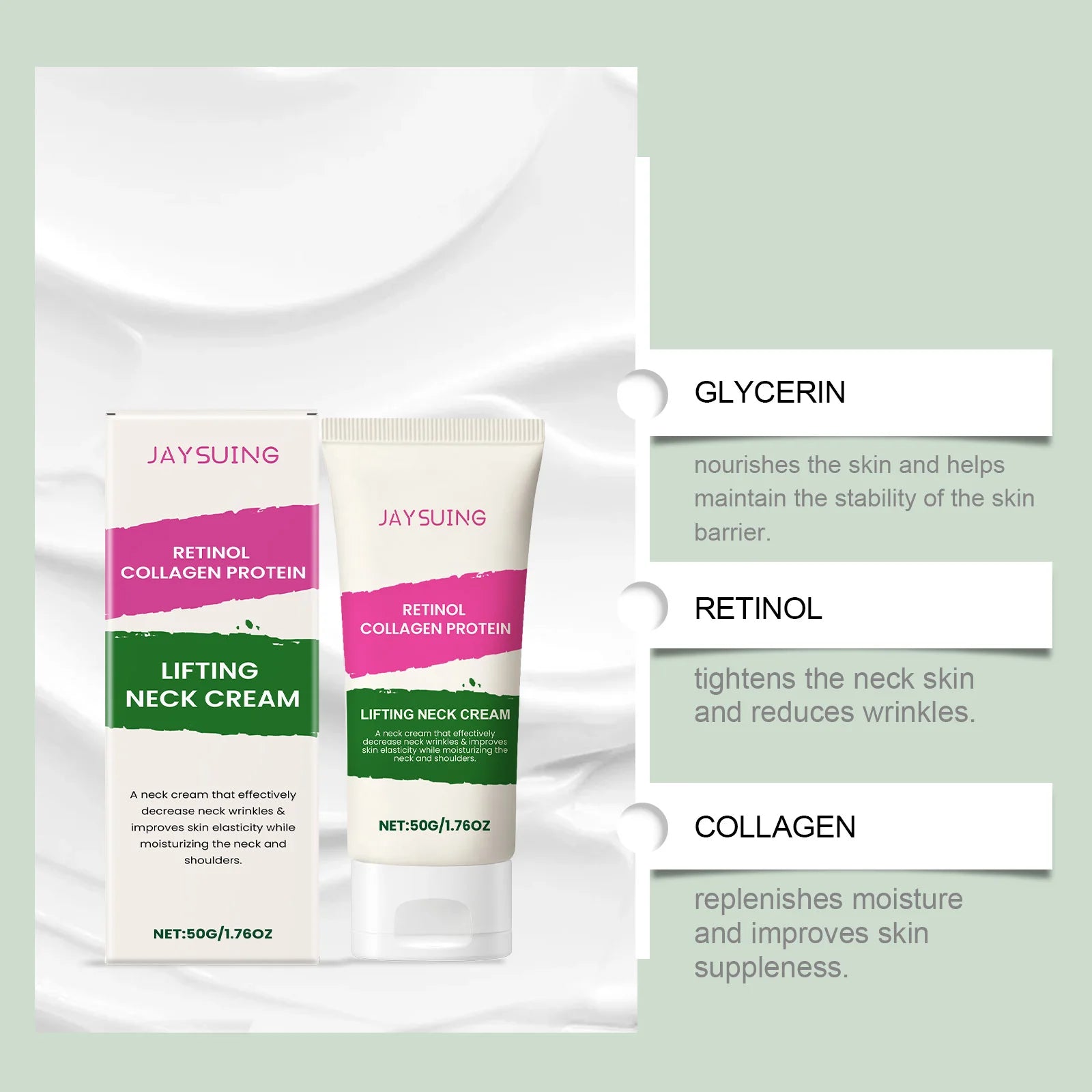 Collagen Neck Cream Anti Aging Reduces Wrinkles Lines Improve Double Chin Sagging Lifts Tightens Brighten Skin Beauty Neck Cream Oasis Select