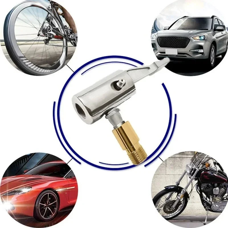 Portable Inflatable Pump Connector for Car Tire Air Chuck Compressor Can Be Deflated Valve Adapter Tire Inflator Tire Chuck Oasis Select