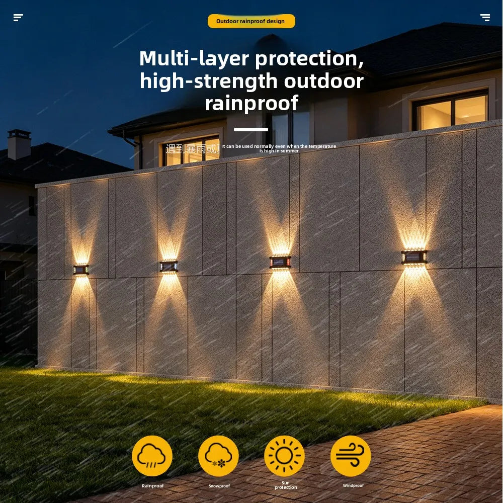 1-5PCS Solar Wall Wash Lights Outdoor IP65 Waterproof LED Warm White Landscape Lighting for Garden Yard Patio Ambient Decor Oasis Select