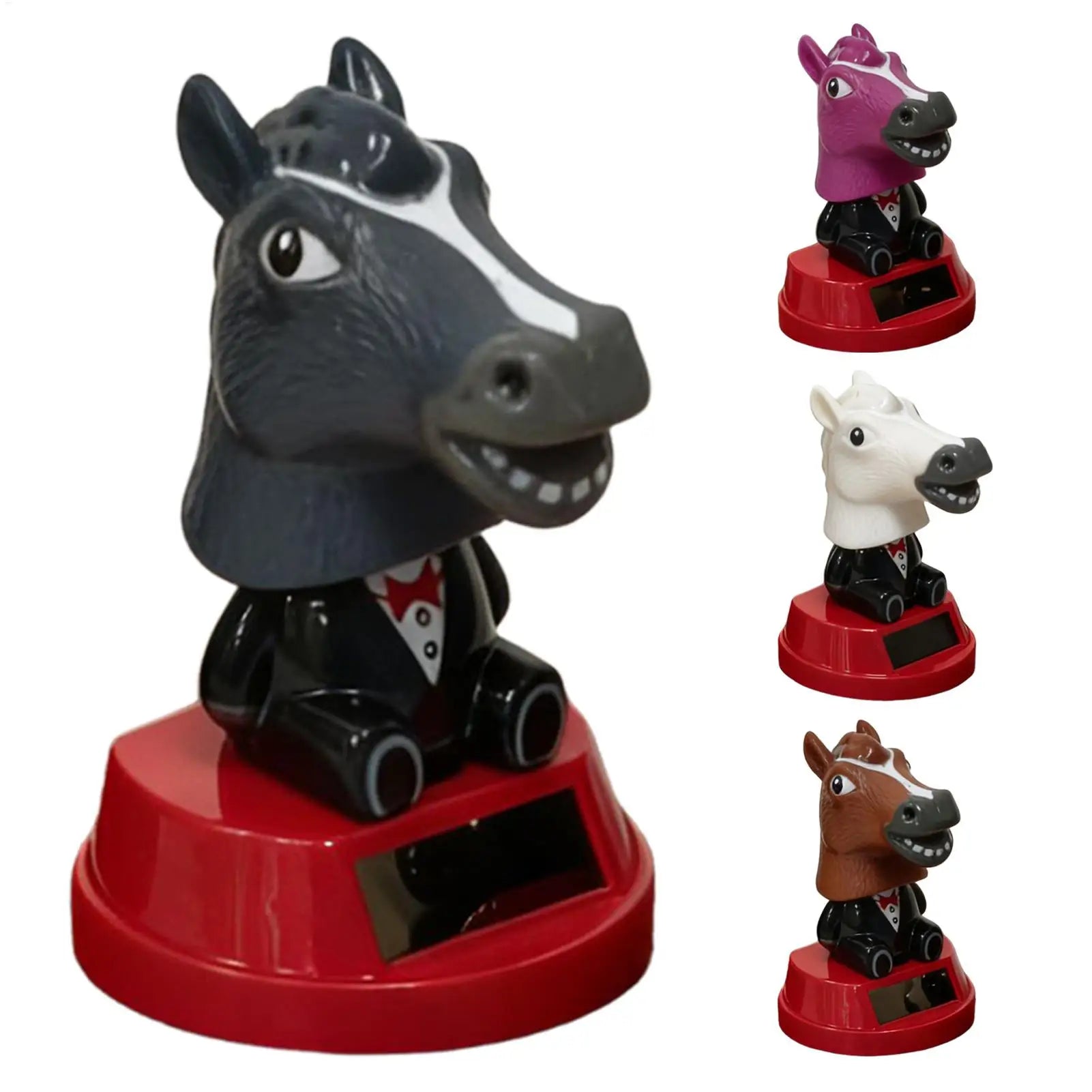 Car Ornament Solar Ornament Bobblehead Doll horse Shape Ornament Gift Creative Interior Car Supplies Car Dashboard Ornament Oasis Select