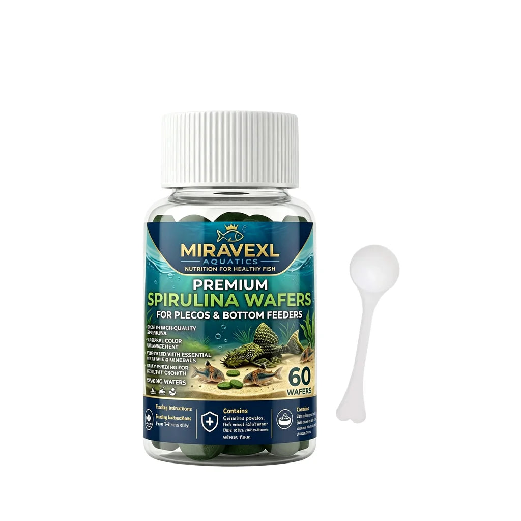 High Purity Spirulina Sinking Tablets: Premium Seaweed Aquarium Food for Bottom Feeders, Plecos, Corydoras & Red Shrimp. Oasis Select 60 tablets