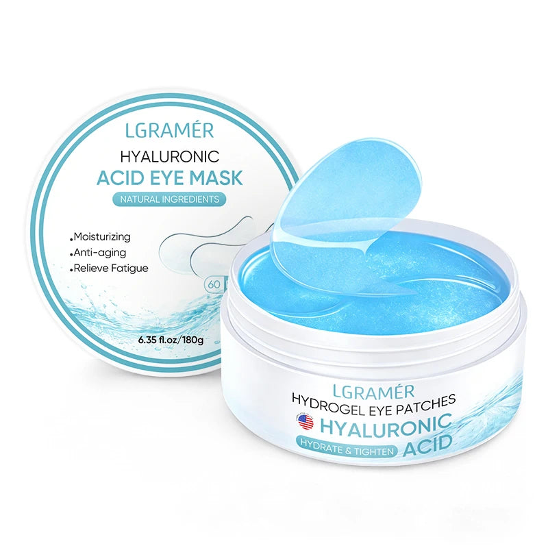 LGRAMER Hyaluronic Acid Under Eye Patches – 60 Collagen Pads