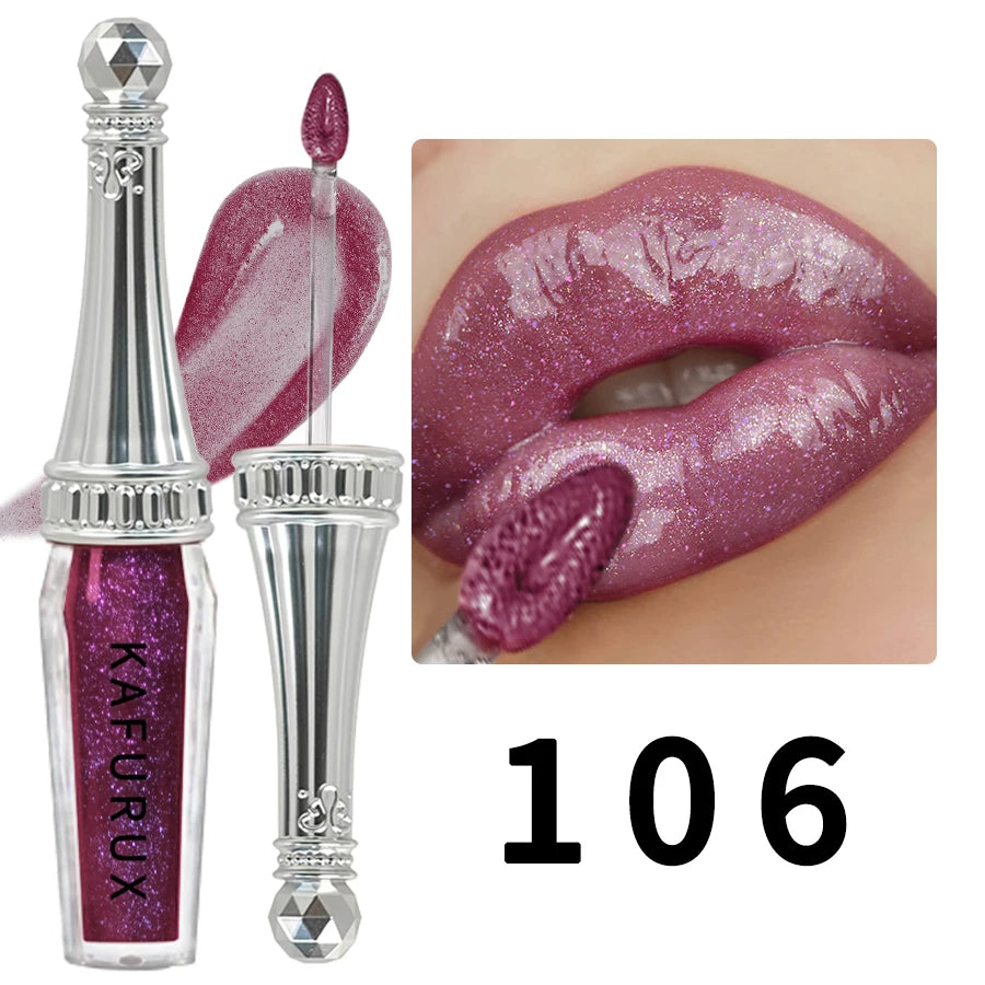 KAFURUX 6-Color Glitter Lip Gloss – Shimmer Pearlescent Set