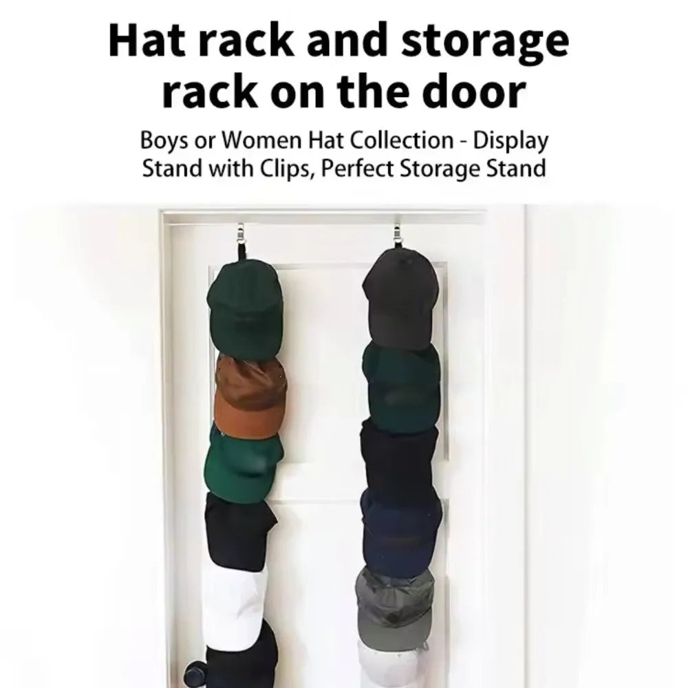 10-Hook Behind-the-Door Cap Rack | Hat Organizer Storage