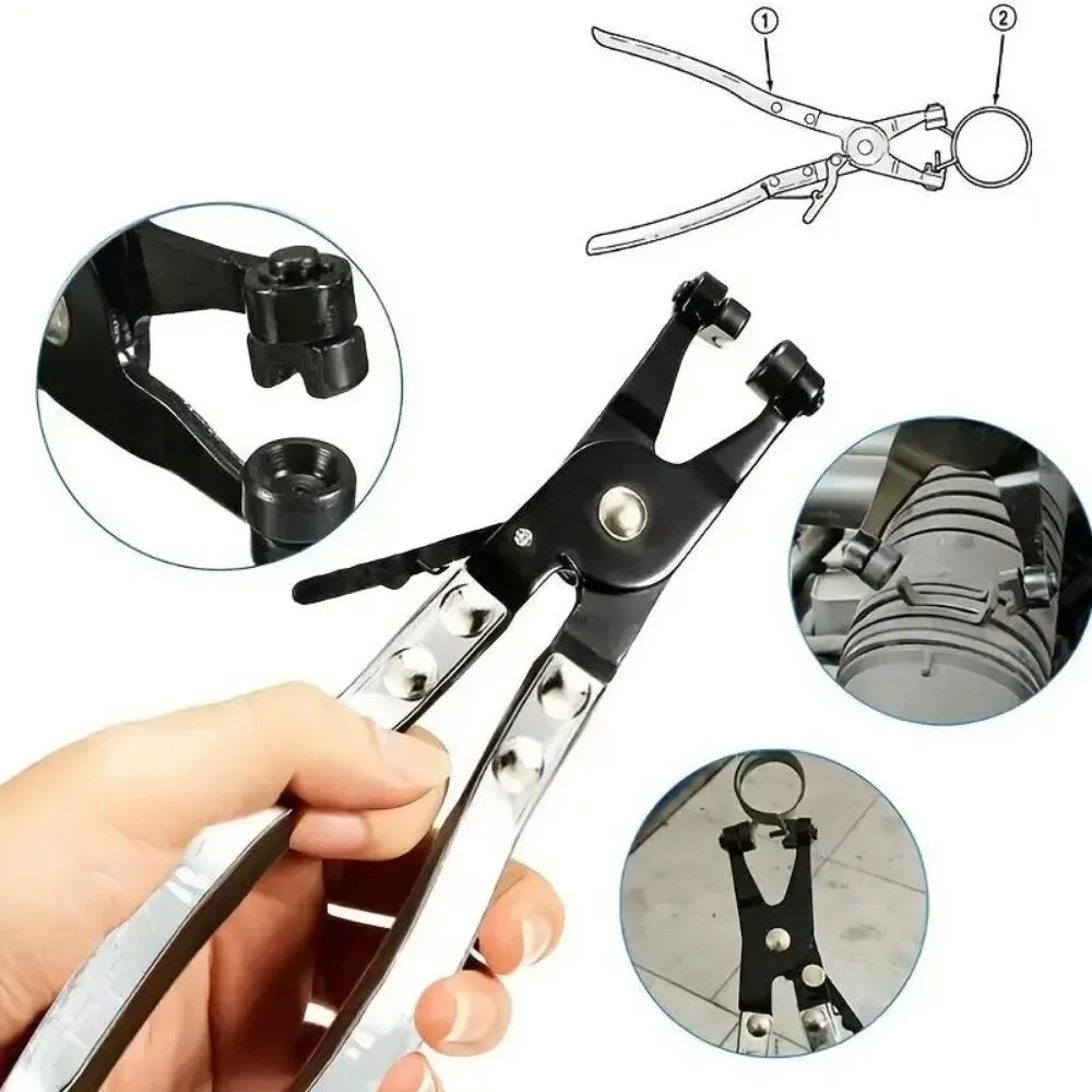 Car Water Pipe Hose Clip Pliers Clamp Swivel Drive Jaw Locking Tool Removal And Installation Of Ring-Type Flat-Band Hose Clamps Oasis Select