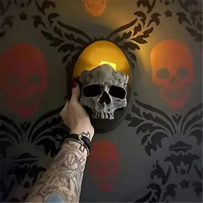 Gothic Style Wall Decoration Resin Handicraft Resin Craft Wholesale Home Decoration Skeleton Candlestick Pendant Oasis Select