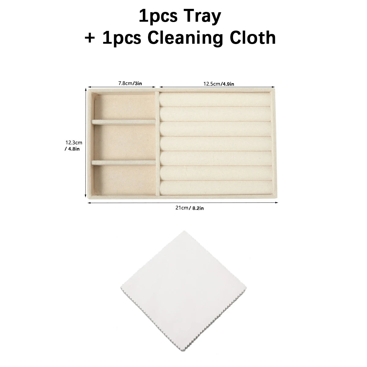 Velvet Jewelry Display Tray Set, Exquisite Jewelry Organizer, Portable Ring, Earring, Necklace Storage Box, Anti-Oxidation Pouch Oasis Select SET 2