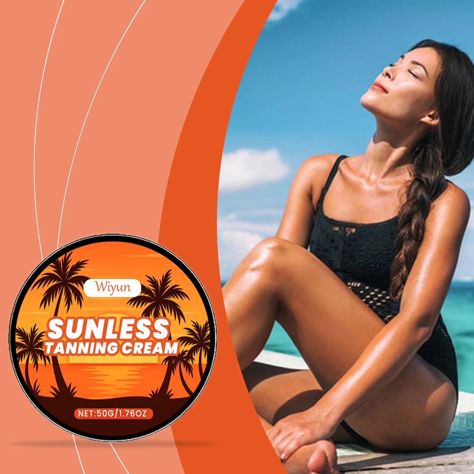 WIYUN Sunless Self Tanner Cream – Natural Bronze Glow 50g Self Tanner Cream Oasis Select