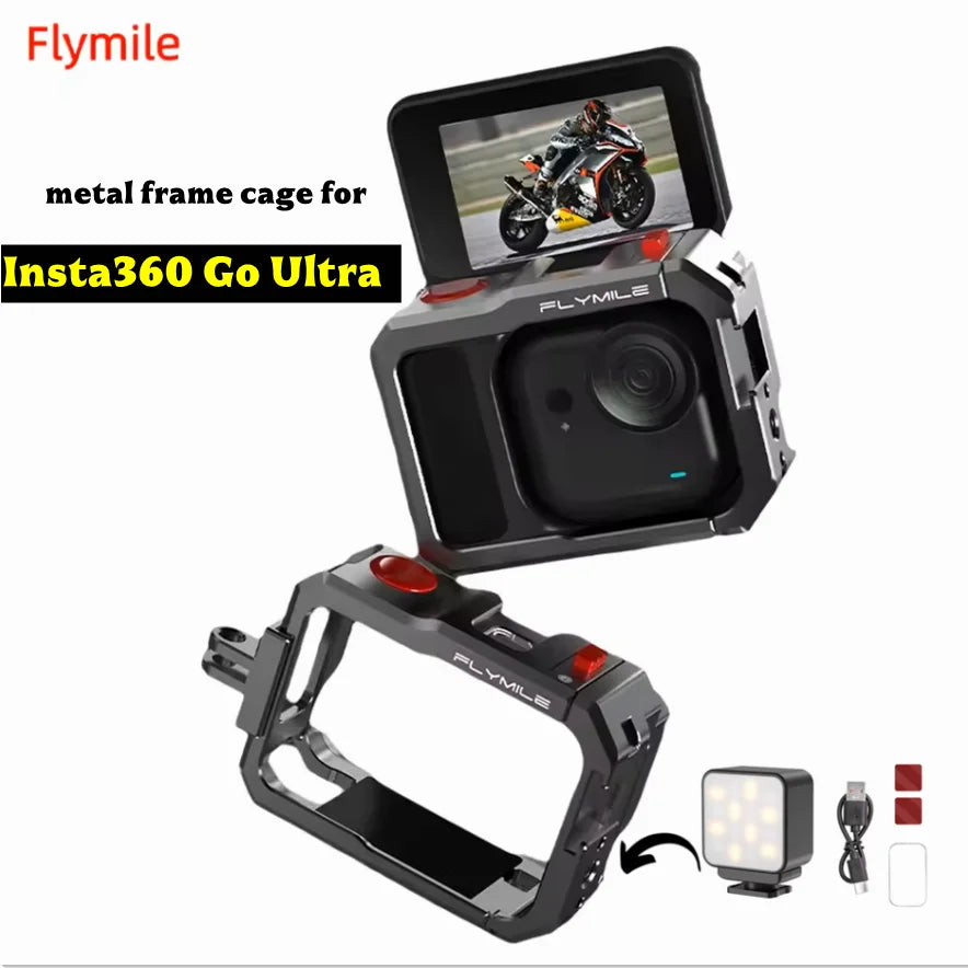 Flymile Metal Cage for Insta360 GO Ultra | Aluminum Alloy Frame