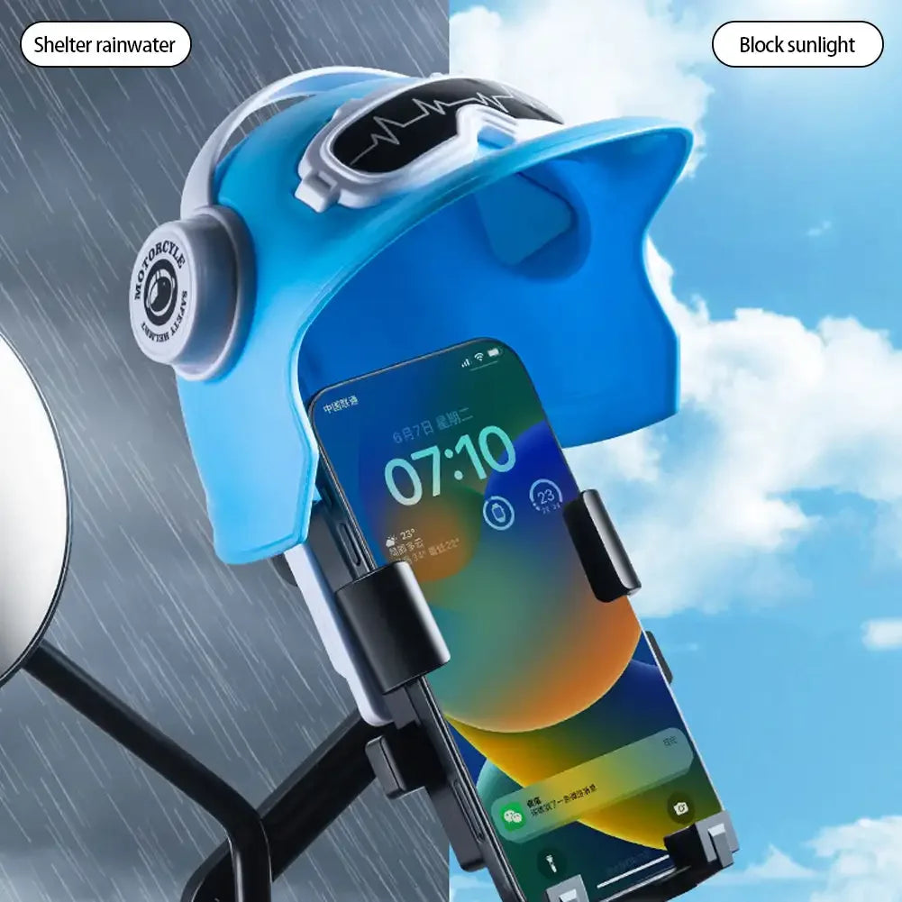 Motorcycle Phone Holder Sunshade Cover – Waterproof ABS Mount