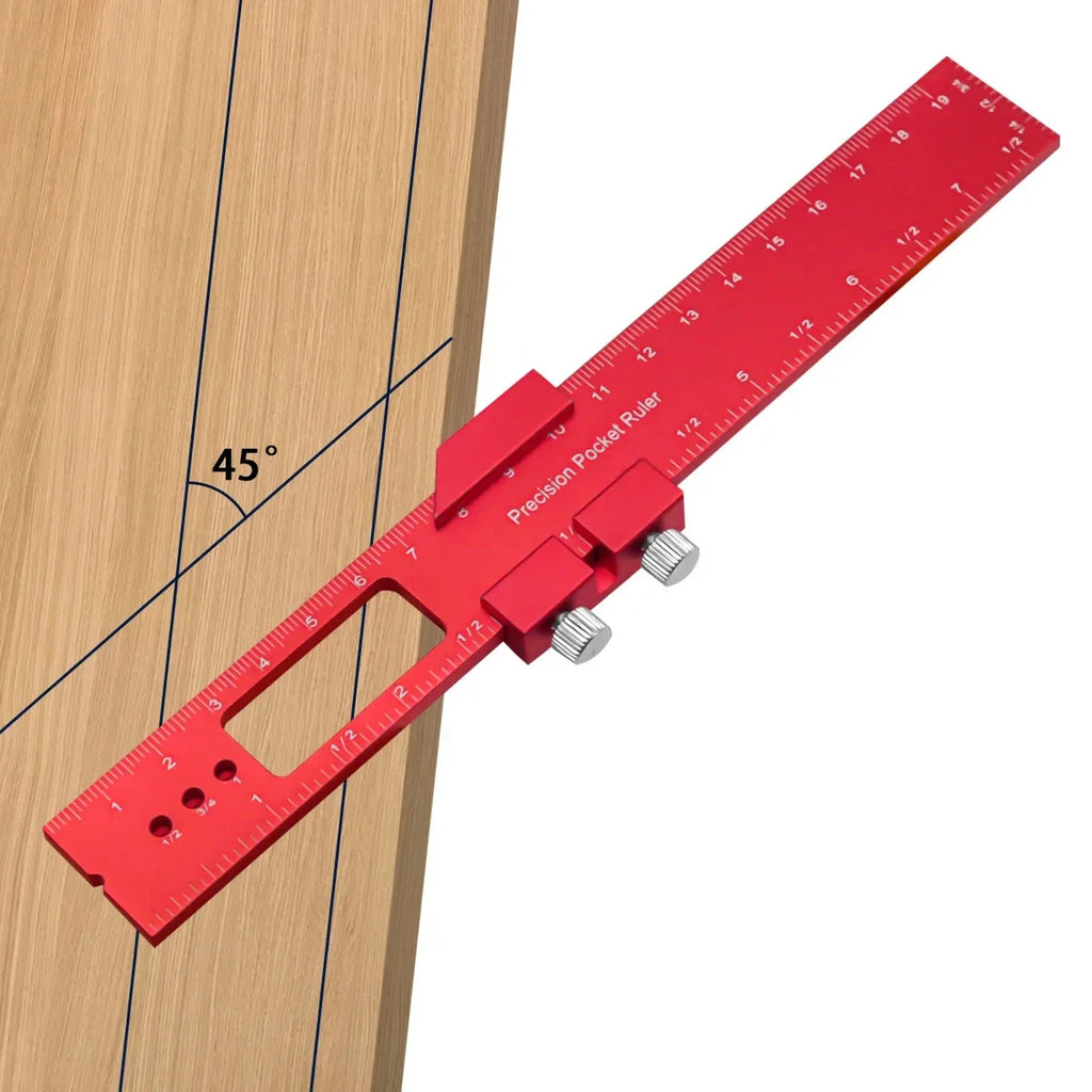 Woodworking ToolsRuler Precision Pocket Ruler Slide Ruler Inch/Metric T-Track Metal Slide Stops Aluminum Precision Rulerler Oasis Select