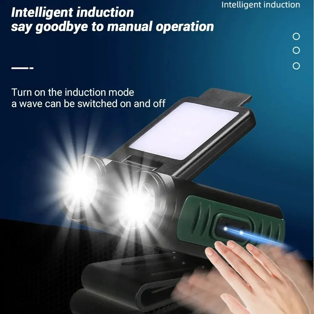 ESMARTER COB LED Headlamp | Gesture Sensor USB-C Rechargeable