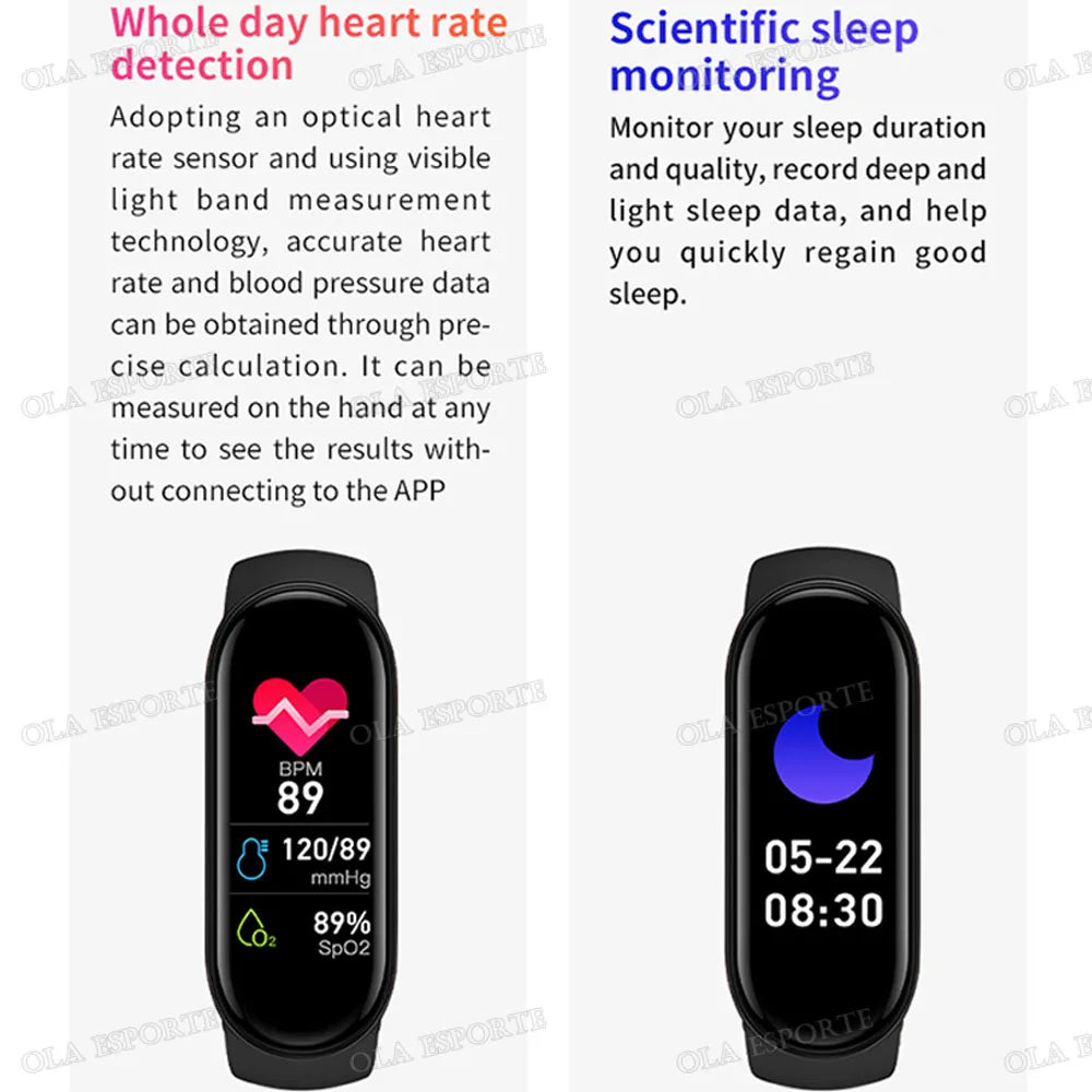 M7 Smartwatch Fitness Tracker – Heart Rate & Sleep Monitor