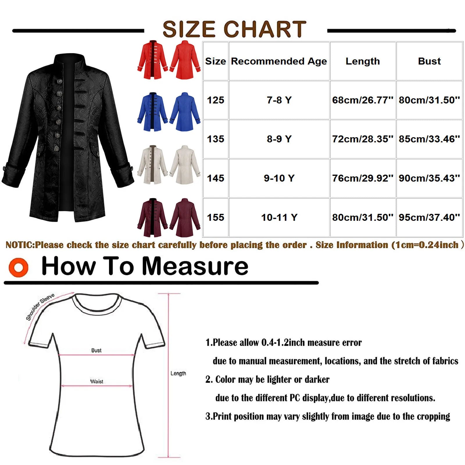 Boys Gothic Victorian Steampunk Tailcoat Cosplay Costume Jacket Boys Costume Jacket Oasis Select