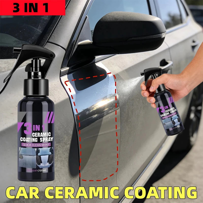 3-in-1 Car Ceramic Nano Coating Spray – Hydrophobic Paint Shield Ceramic Paint Coating Oasis Select
