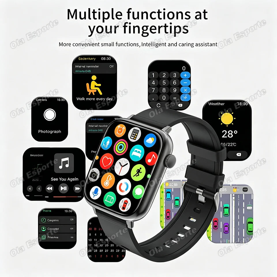 Ola Esporte 1.85" Smart Watch – Bluetooth Call & Fitness Tracker