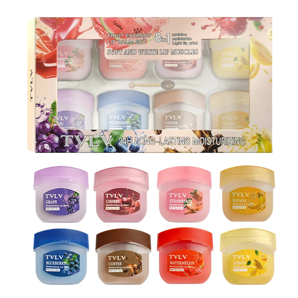 TVLV Fruit Extract Lip Balm Set – 4, 6 & 8-Piece Moisturizing Lip Balm Set Oasis Select 8PCS