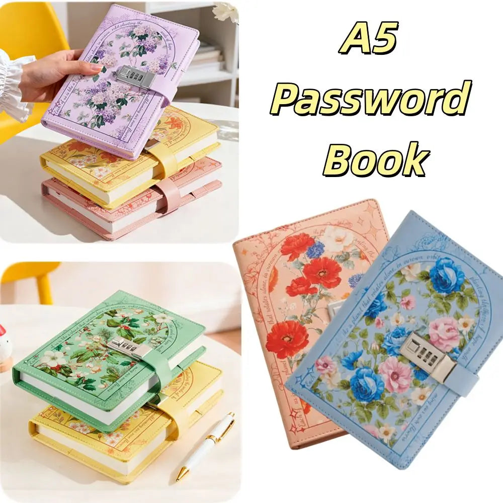 Secure Lock Design Password Lock Notebook Simple Elegant Appearance Stylish Delicate A5 Notebook Compact Size Oasis Select