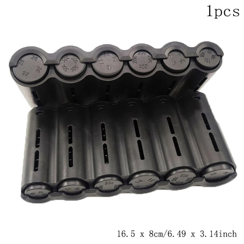 Portable 6 Slot Euro Coin Storage Dispenser with Spring - Home Waiter Driver Coins Safe Piggy Bank Euro Coins Holder Collector Oasis Select ONE SIZE