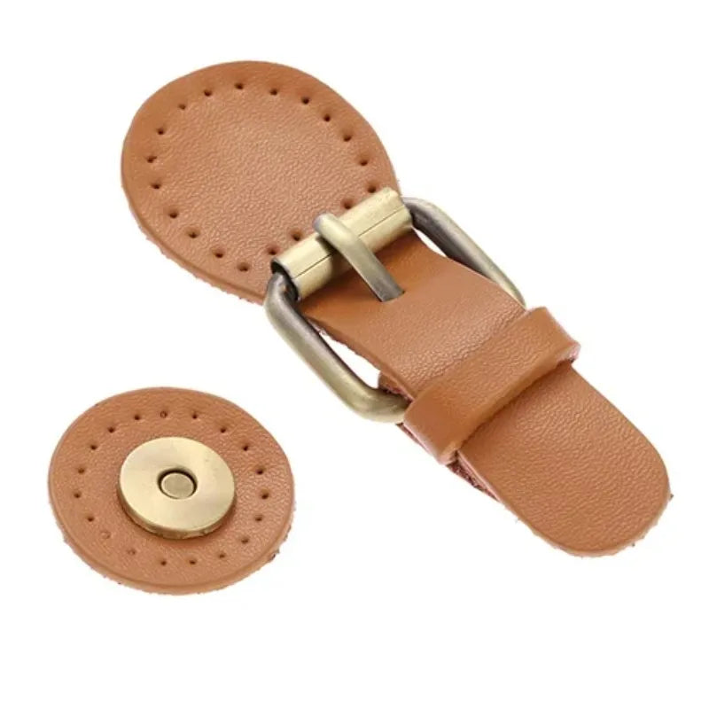 1Set Sewing on Leather Magnetic Snap Buckles Sewing Fasteners for Handmade DIY Patchwork Bags Hangbag Lock Hardware Accessories Oasis Select