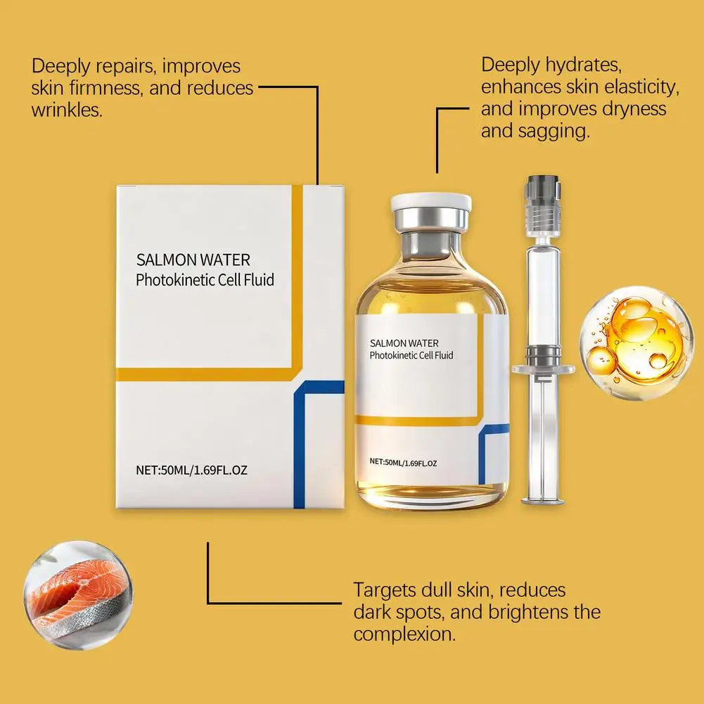 Korean Salmon Wrinkle Serum Skin Rejuvenation Essence, Strengthens Barrier Function, 24H Continuous Hydration Firming Skin Care Oasis Select