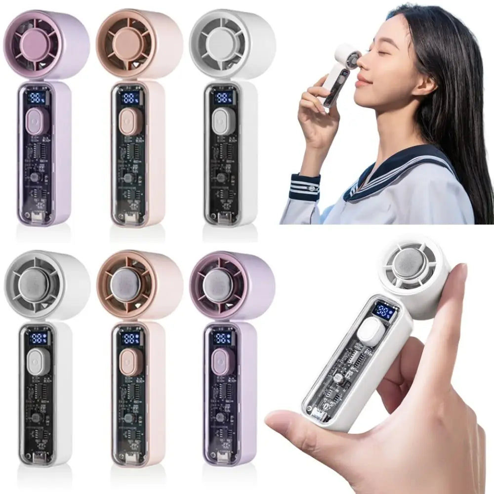 Digital Display Refrigeration Electric Fan High Wind Speed Quiet Operation Personal Cooling Fan Ice Cool Function Portable Oasis Select