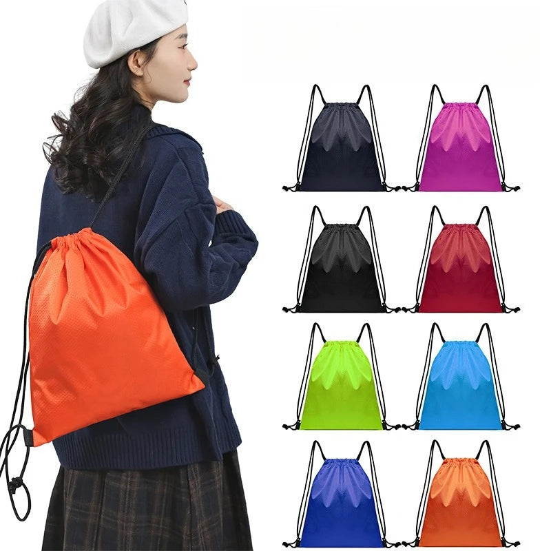 1pcs Waterproof Outdoor Sports Backpack Drawstring Bag for Marathon Events Double Shoulder Football and Basketball Bag Oasis Select