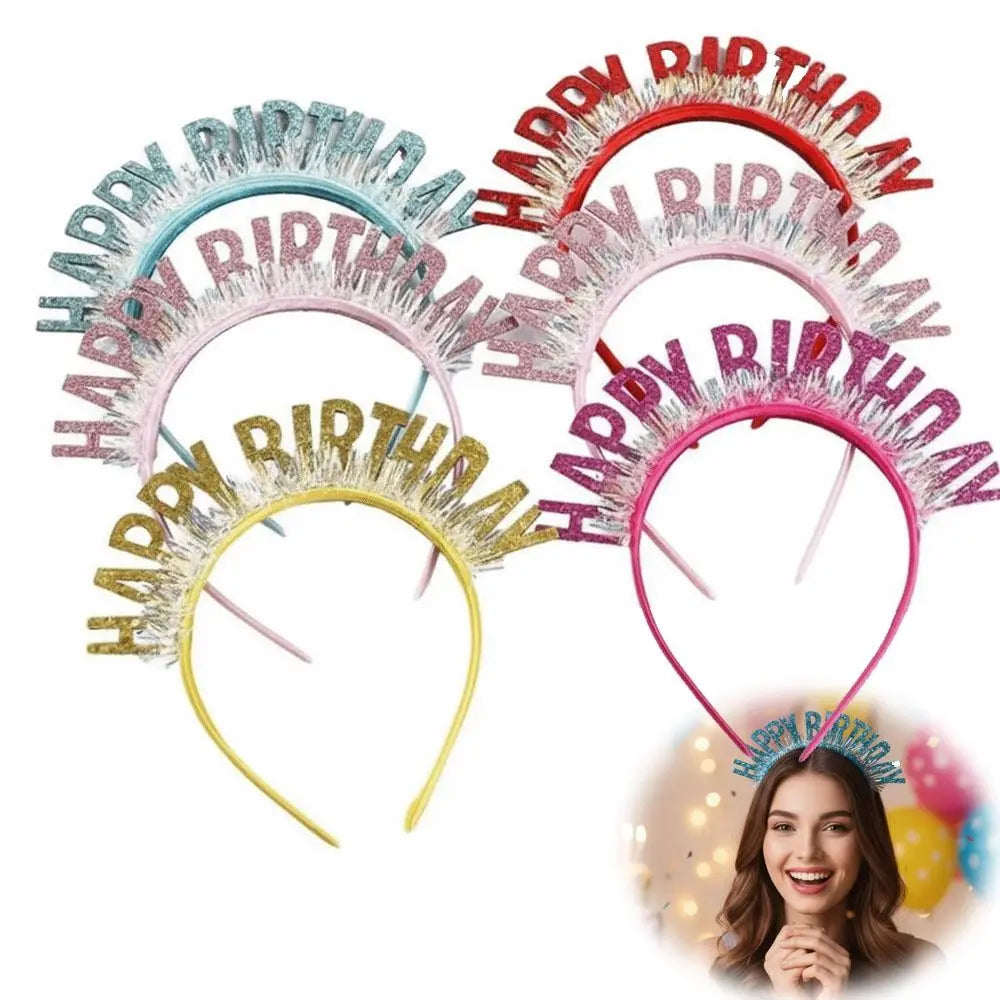 Glitter Happy Birthday Sequin Headband – Party Hair Accessory