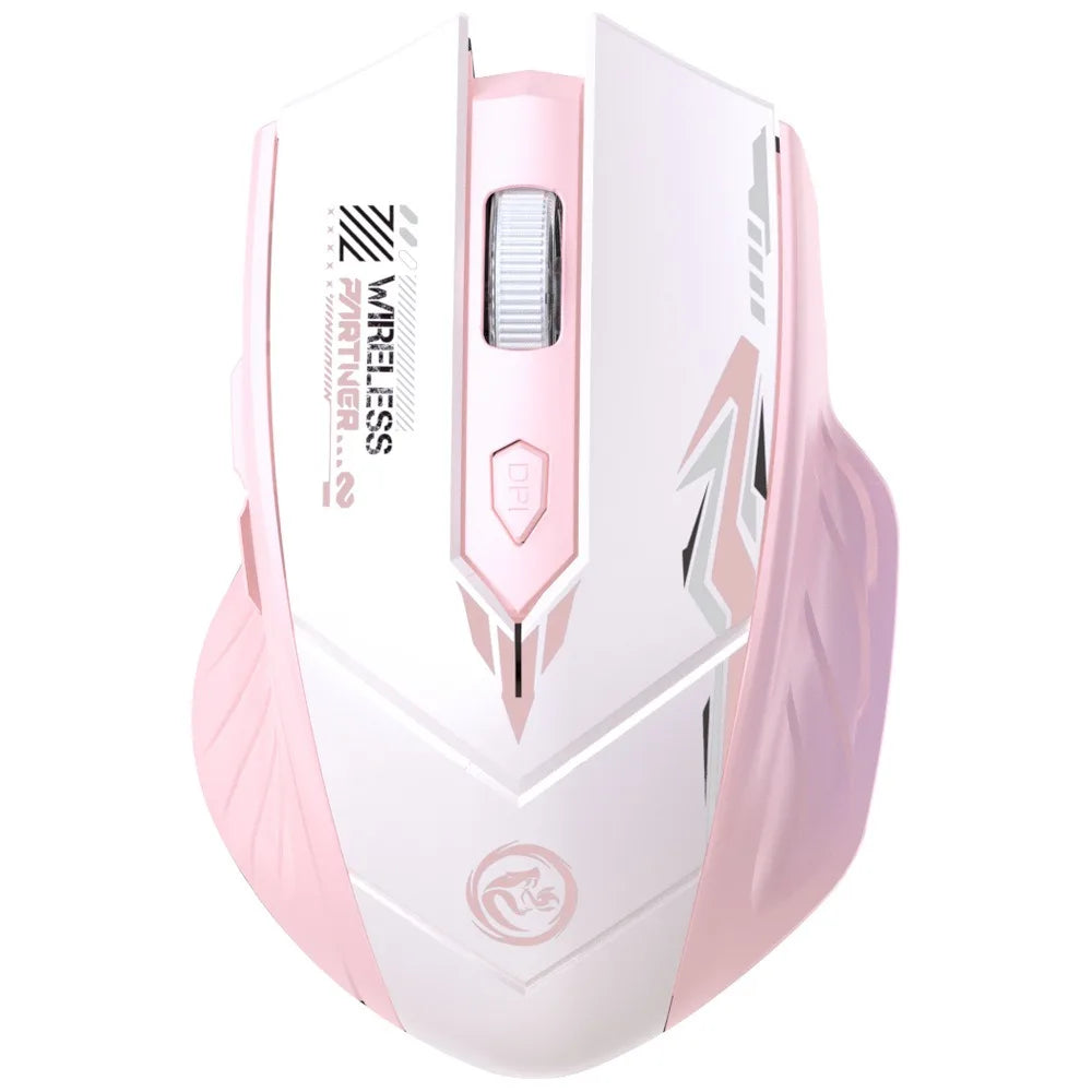 DIXSG Bluetooth 5.2 Dual-Mode Wireless Mouse – 1600 DPI, 6 Button Wireless Mouse Oasis Select Pink