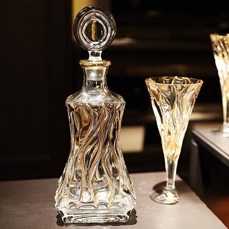 Crystal glass traced gold whiskey glass wine glass tall red wine glass wine set Oasis Select