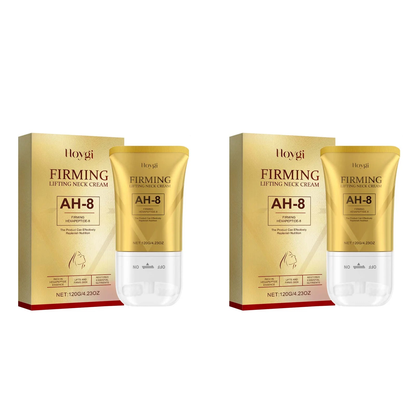 AH-8 Neck Firming Roller Cream Moisturizing Lifting Brighten Skin Fades Fine Lines Reduce Double Chin Massage Firm Neck Cream Oasis Select 2Pcs