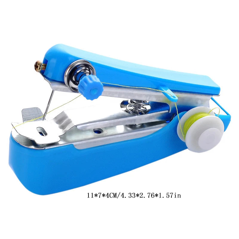 Home Handheld Sewing Machine Portable Outdoor Travel Clothes Fabrics DIY Stitching Sewing Tool Mini Manual Stitch Needlework Mac Oasis Select