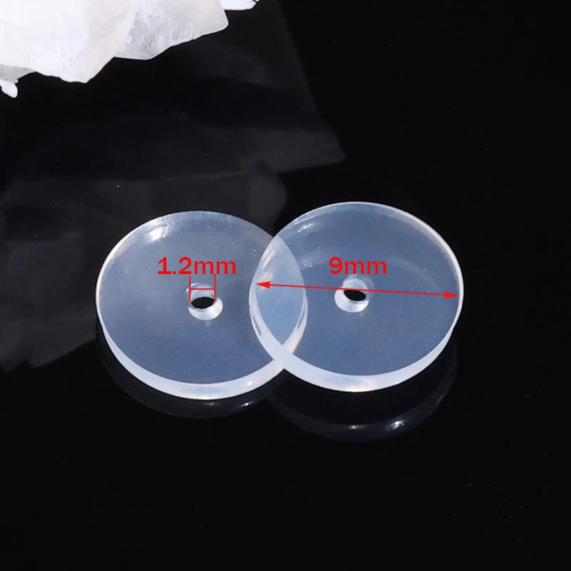 50pcs Clear Piercing Disc Pad Stabilizer Silicone Earrings Back Stopper Earlobe Support Patches for Piercing Bump Hypoallergenic Oasis Select Pad 9mm
