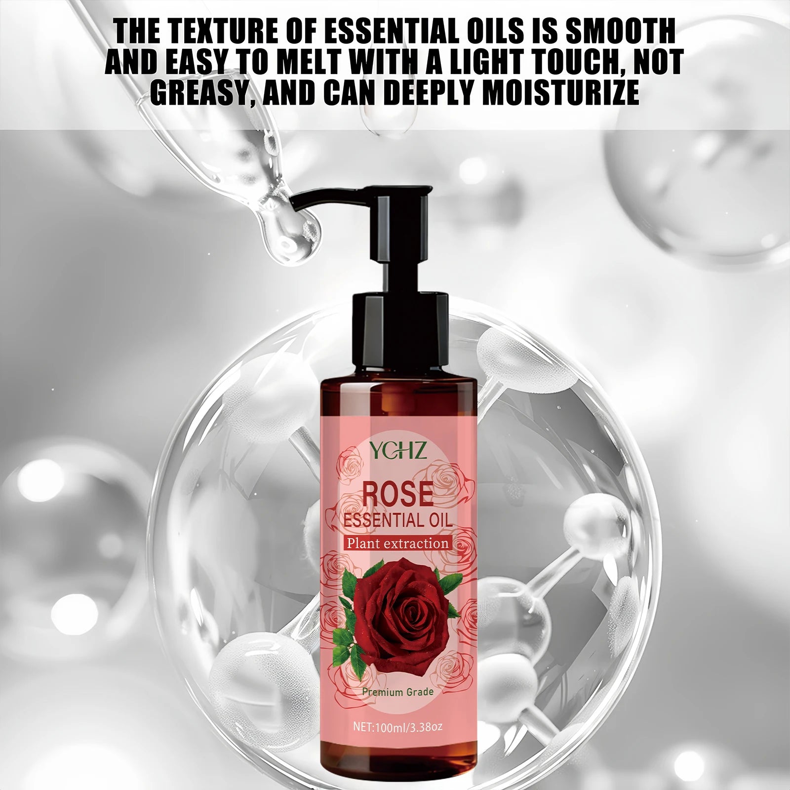 YCHZ Rose Body Oil 100ml – Moisturizing Massage Oil