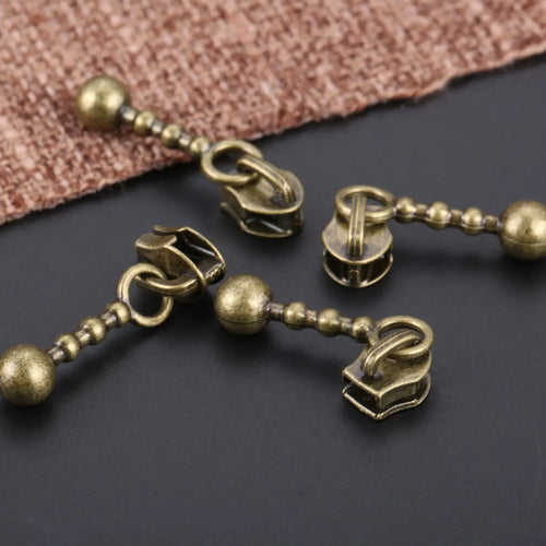 20Pcs 21mm Retro Design metal Zipper Sliders Antique Bronze Zipper Repair Craft Sewing Supplies Accessories DIY Craft Durable Oasis Select