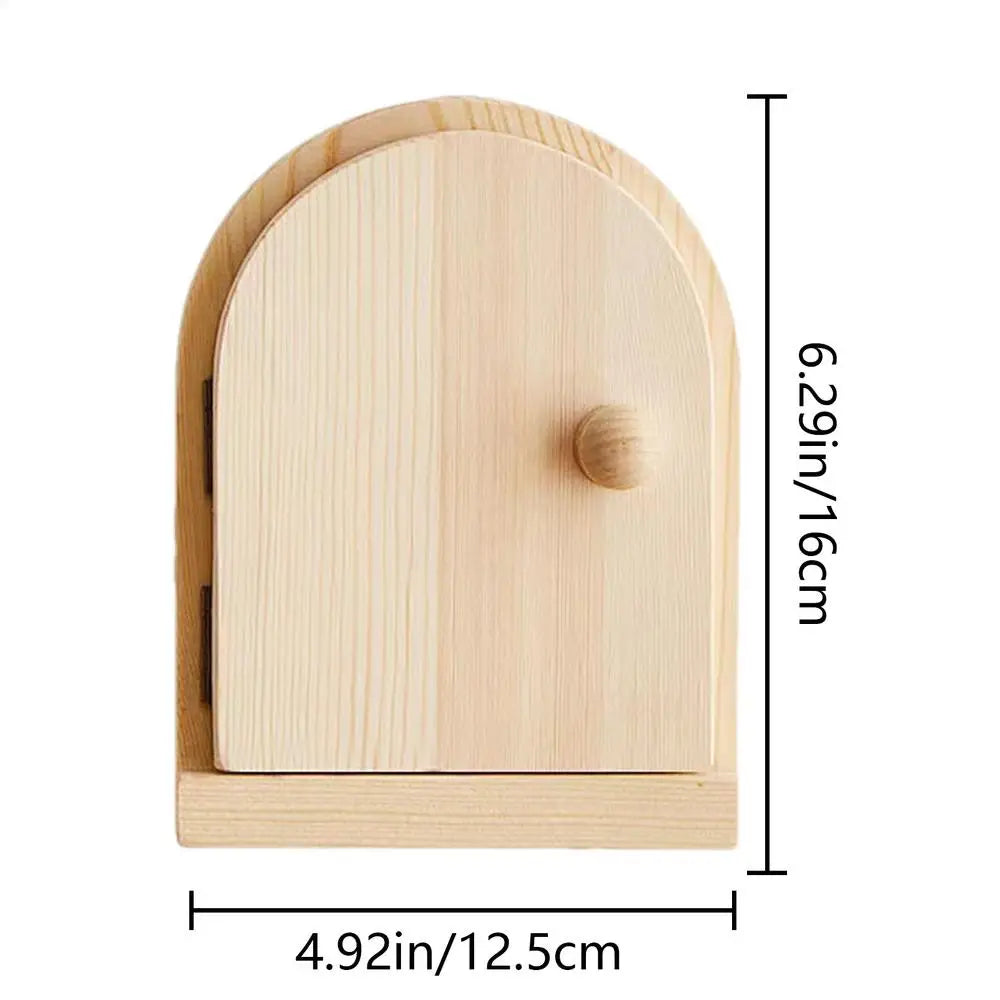 Electrical Outlet Cover Plates Button Protective Cover Fairy Door Design Solid Wood Protective Cover Button Decoration For Home Oasis Select B
