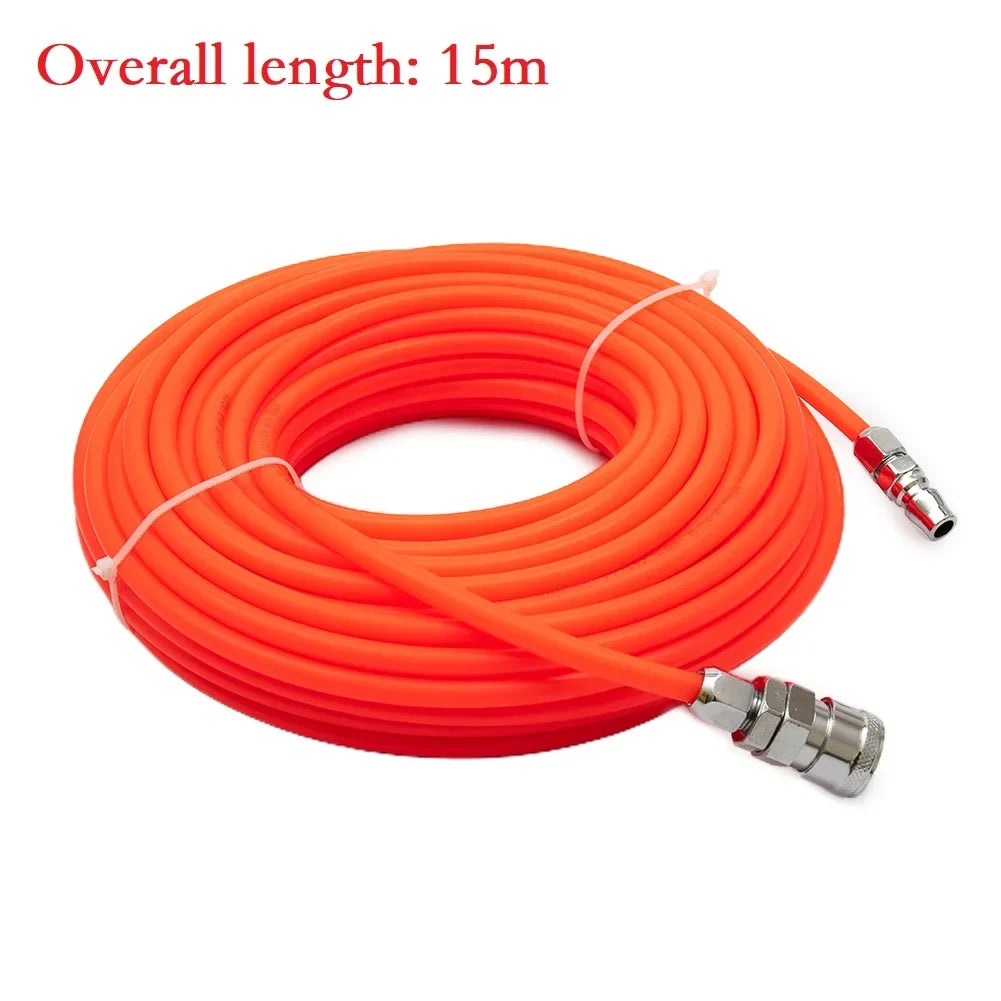 Heavy-Duty Pneumatic Straight Pipe Air Compressor Hose with Quick Connector – Ideal for Tools, Garden Gear & More Oasis Select RED 15M